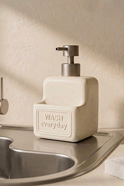 Kitchen Life Pure Countertop Liquid Soap Dispenser with Sponge Container 375 ...