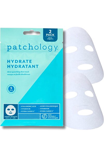 patchology قناع وجه مرطب بحمض الهيالورونيك - علاج سريع المفعول للعناية بالبشر...