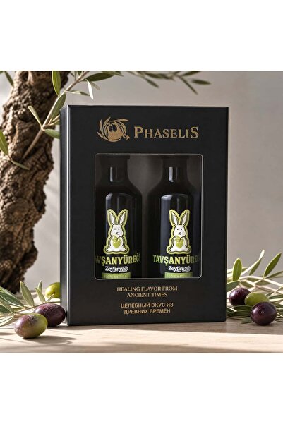 Phaselis Olive Hediyelik Soğuk Sıkım Tavşan Yüreği Zeytinyağı 250ml + 250ml