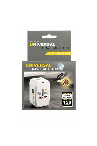 Universal Çift USB Çıkışlı All In One Seyahat Adaptörü Akım Korumalı Priz Çev...
