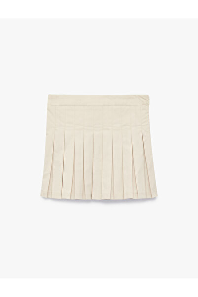 Koton Pleated Cotton Poplin Mini Skirt