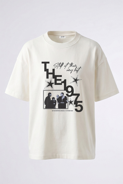 Anetos The 1975 Design Printed Oversize White T-Shirt