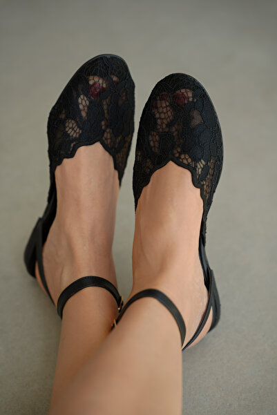 selin shoes Odette Flat Sole Lace Detail Πόρπη ζώνης αστραγάλου Γυναικείες μπ...