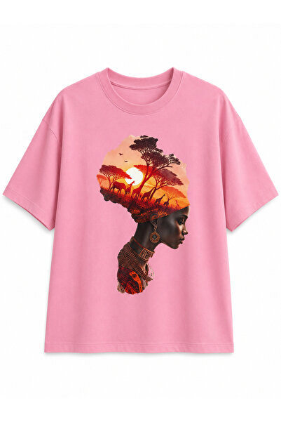 Classy Store Tricou oversized din bumbac cu imprimeu