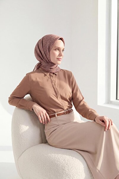 Silk Home Soft Eşarp Zincir Desen Pudra Vizon 90x90