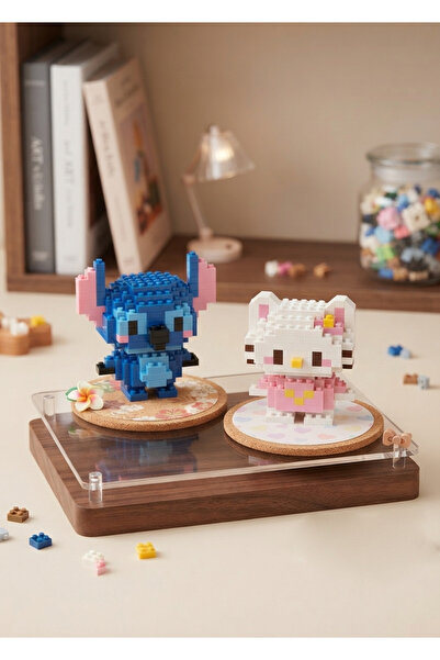 New Block stitch ve hello kitty 3D yapboz İkili Set - Mikro Blok Yapım Seti -...