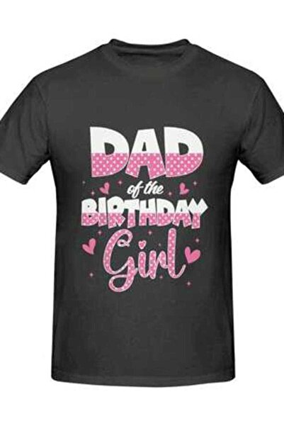 799 تي شيرت رجالي برقبة دائرية وطباعة أمامية من DAD OF THE BIRTHDAY GIRL، منا...