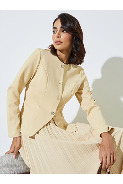 Styli Yellow Long Sleeves Button Down Blouse