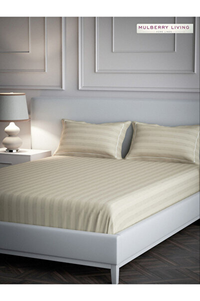 Mulberry Living By Styli ملاءة سرير مسطحة من القطن 100% مقاس كوين مع غطاءين ل...