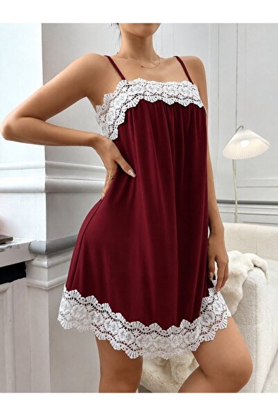 DRESSIFY WOMEN’S FASHION Γυναικείο νυχτικό από βισκόζη με λουράκια και δαντέλ...