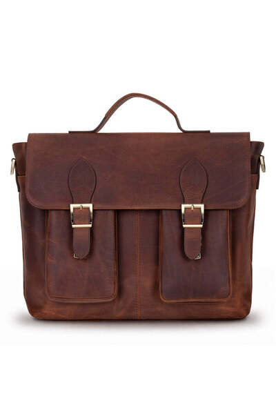PLM Olympus, Handmade Genuine Leather, Document and Laptop Bag