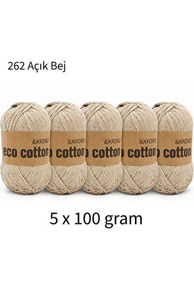 Oxford İplik 5'li Paket Eco Cotton 100gr-200m No:262 Açık Bej