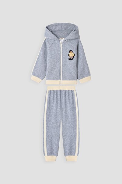 B&G Erkek Bebek Gri Melanj Eşofman Takım