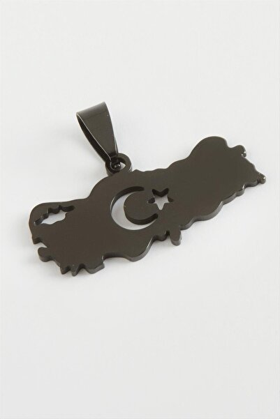 ZERO LAND Ilkestor Moon Star Steel Pendant (135529) 3.5 Cm-Black