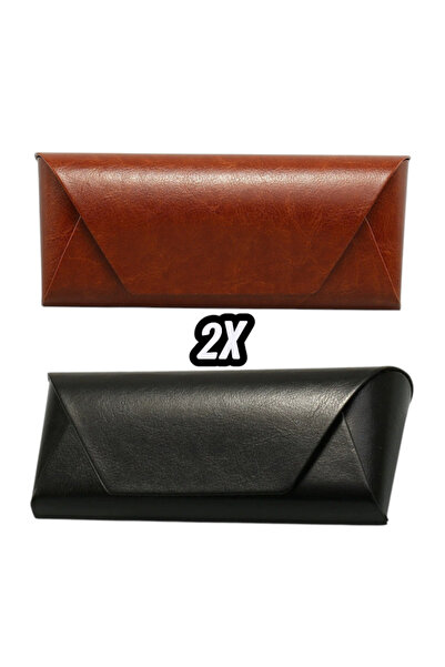 OEM Classic soft glasses case, Velvet interior - 2 pcs black + 2 pcs brown