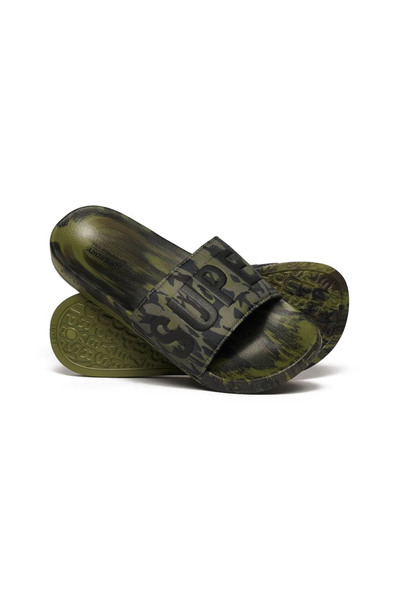 SUPERDRY D2 SDRY CAMO VEGAN Σαγιονάρα Πισίνας MF310261A-3DL Λαδί S