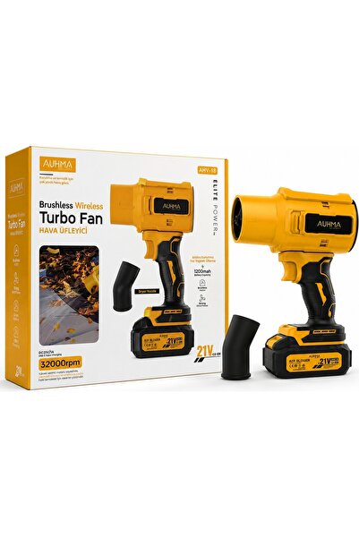 auhma 21V Şarjlı Turbo Hava Üfleyici Brushless Motor USB-C Şarjlı Kablosuz To...