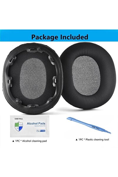 JZF Set 2 bureți pentru căști Sony Inzone H9, WH-G900, WH-G900N, WH-G900NW / H7, WH-G700, WH-G700W, Over-Ear - Negru - Spumă cu memorie - Ice Silk