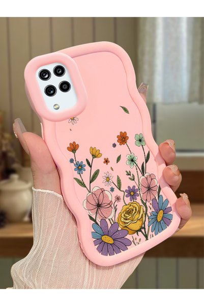 Hontinga Samsung Galaxy A12 Compatible Case Camera Protector Pink Silicone Co...