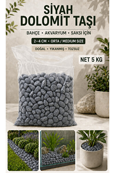 Genel Markalar SİYAH DOLOMİT TAŞI 2-4 CM ORTA / MEDİUM SİZE BOY BAHÇE-PEYZAJ-...