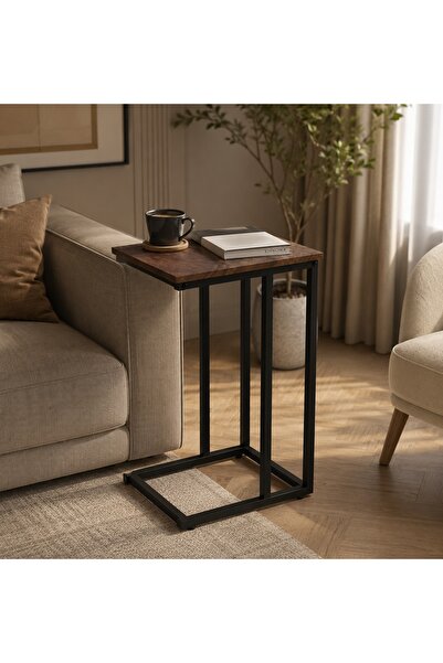 N.zone Modern Multi-Purpose C-Shaped Side Table with Practical Design, Luxuri...
