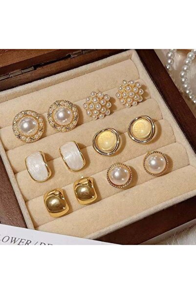 Choice 01 12 Pieces/set of Elegant Temperament Imitation Pearl Round Square E...