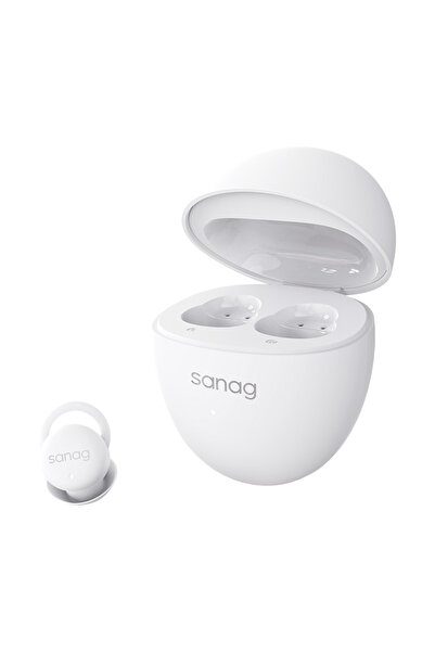 Choice سماعات أذن لاسلكية بيضاء Sanag J20 مع خاصية إلغاء الضوضاء للنوم