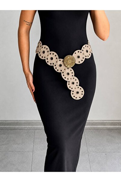 LİA KEMER Leap Metal Cowboy Belt with Antique Buckle Accessories for Dress, P...