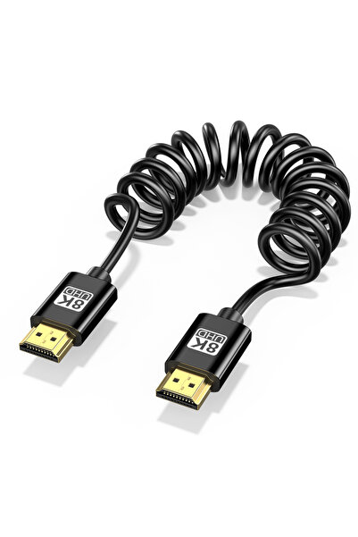 Choice كابل HDMI 2.1 أسود بطول 1 متر، مرن وقابل للسحب، يدعم دقة 8K بتردد 60 ه...