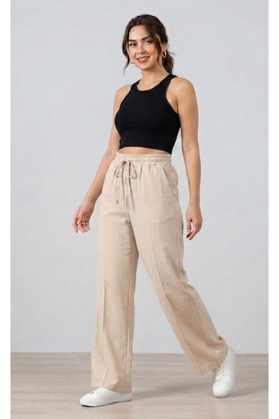 BORCKA TEKSTİL Ženske letnje pantalone od gabardina sa elastičnim strukom su ...