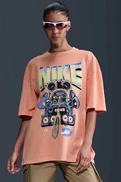 Nike Sportswear Oversize SS Womens Tee Grafik Baskılı Bol Kesim Kadın Tişört ...