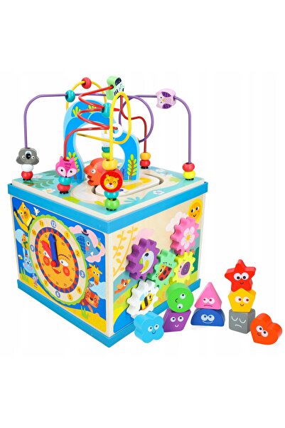 Xtechnx Cutie de sortare educativă din lemn 8 în 1, multifuncțională pentru c...