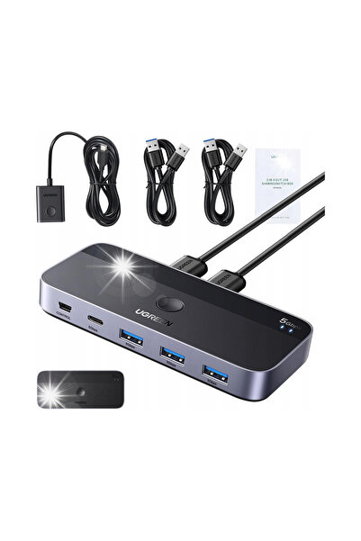 Ugreen Hub Switch 3x USB 3.0 USB-C 5Gb/s cu telecomandă