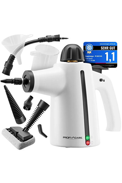 ProfiCare Curățător cu aburi cu accesorii, ProfiCare, 350 ml, 1050 W, alb