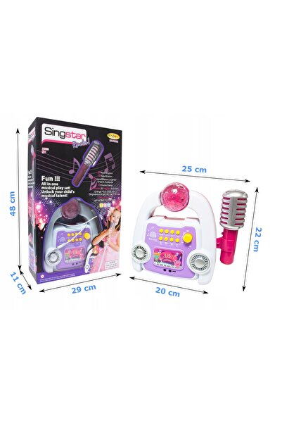 NO BRAND Kit microfon karaoke pentru copii, amplificator, suport, efecte, înr...