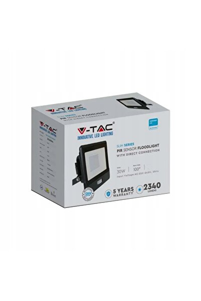 NO BRAND V-TAC 30W SAMSUNG CHIP LED Proiector cu senzor de mișcare Negru cu M...