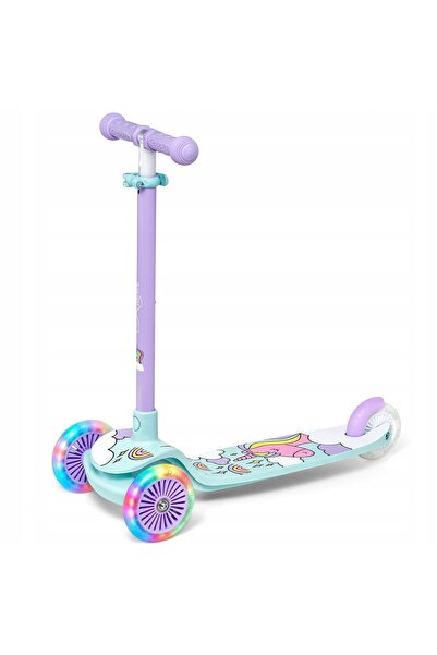 NO BRAND Raven Laviana tricicletă de echilibru pentru copii violet/mentă cu LED