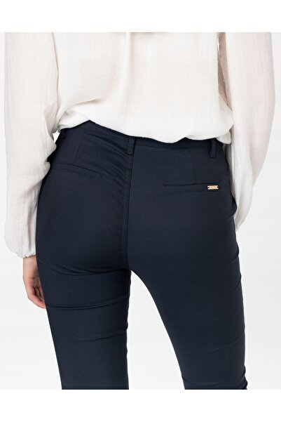 NO BRAND Pantaloni eleganți de damă, bleumarin, skinny, cu talie înaltă 3167 ...
