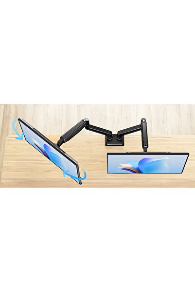 NO BRAND Suport universal de birou pentru două monitoare, rotativ și reglabil...
