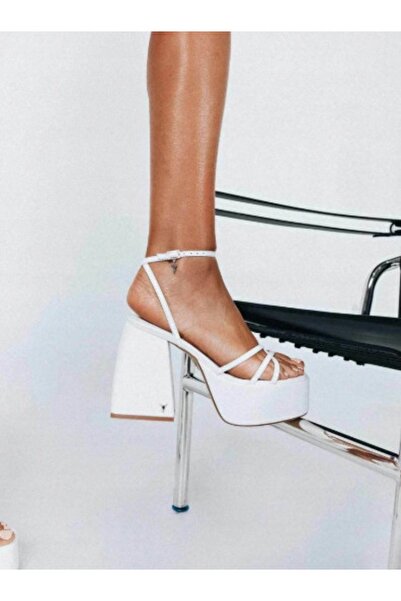 NO BRAND Sandale din piele albă cu platformă și barete Heaven Windsorsmith 41