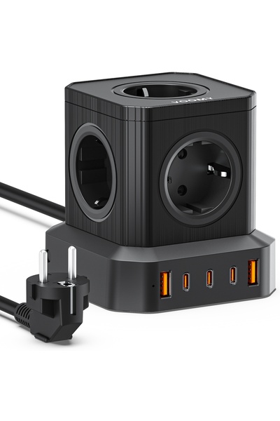 NO BRAND Voomy Power S100 - Prelungitor cu 100W putere, 3 porturi USB-C și 2 ...