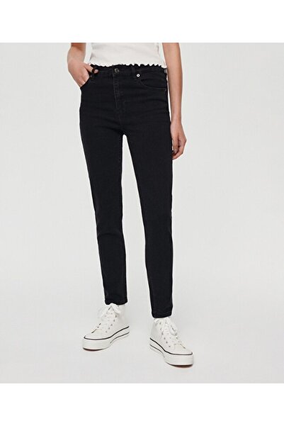 NO BRAND Blugi negri clasici, skinny, conici, lungi, netezi, 32