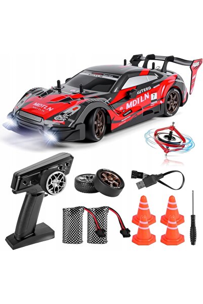 NO BRAND Mașină cu telecomandă pentru drift, 1:16, 25 km/h, 4x4, LED, cu 2 ba...