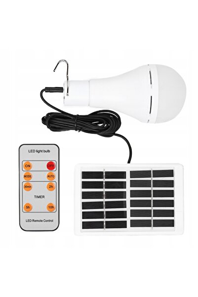 NO BRAND Bec LED cu energie solară, lampă de camping cu panou solar 9W