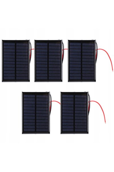 NO BRAND 5x Încărcător solar Panou solar 6V 0.15A 0.6W cu cablu de 30cm