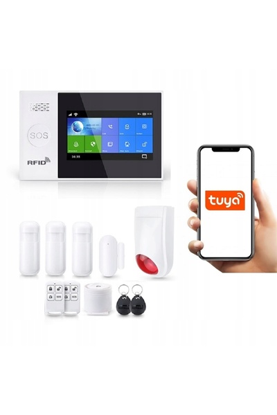 OnShoping Alarmă wireless LCD 4.3' GSM WiFi SMS Tuya în Polonia 3XPIR + Sirenă