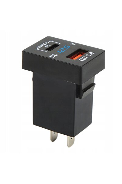 NO BRAND Priză încărcător auto USB 12-24 V Qc3.0+Pd cu voltmetru digital
