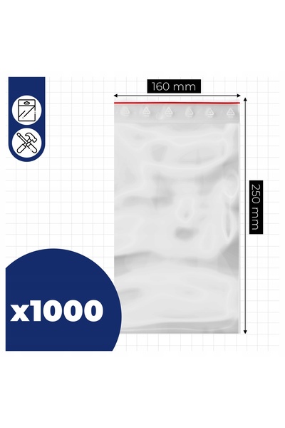 NO BRAND 160X250 mm 1000 bucăți 16/25 șiruri Pungi cu închidere zip