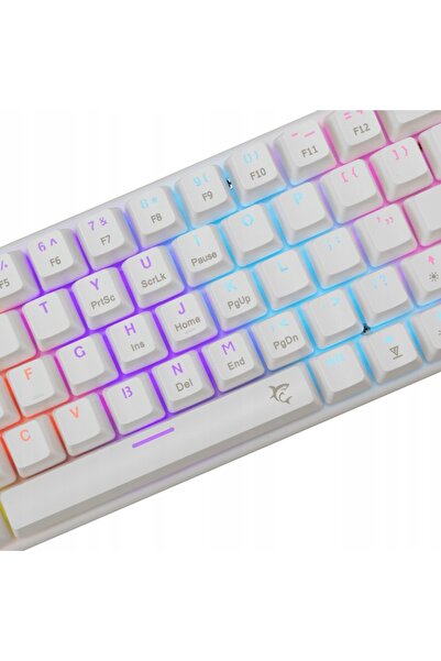 NO BRAND Tastatură mecanică de gaming albă, cu retroiluminare LED 60%, cu swi...