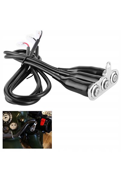 NO BRAND COMUTATOR MOTOCICLETĂ ON/OFF ALBASTRU 3 LED-URI ALUMINIU 12V 50CM